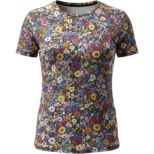 Birdie Floral T-Shirt Womens Large Multicolor Short Sleeve Performance Crew Neck